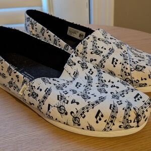 TOMS Musical Note Slip-On Shoes